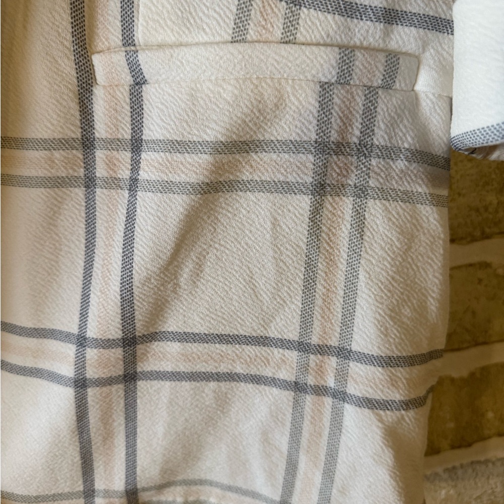 Maurices Cream and Gray Plaid Trench Coat - Picture 5 of 5